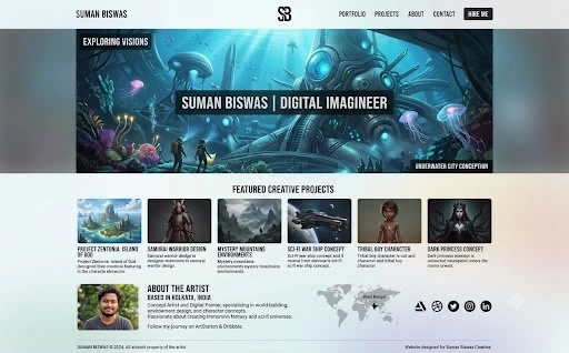 Website and creative project preview