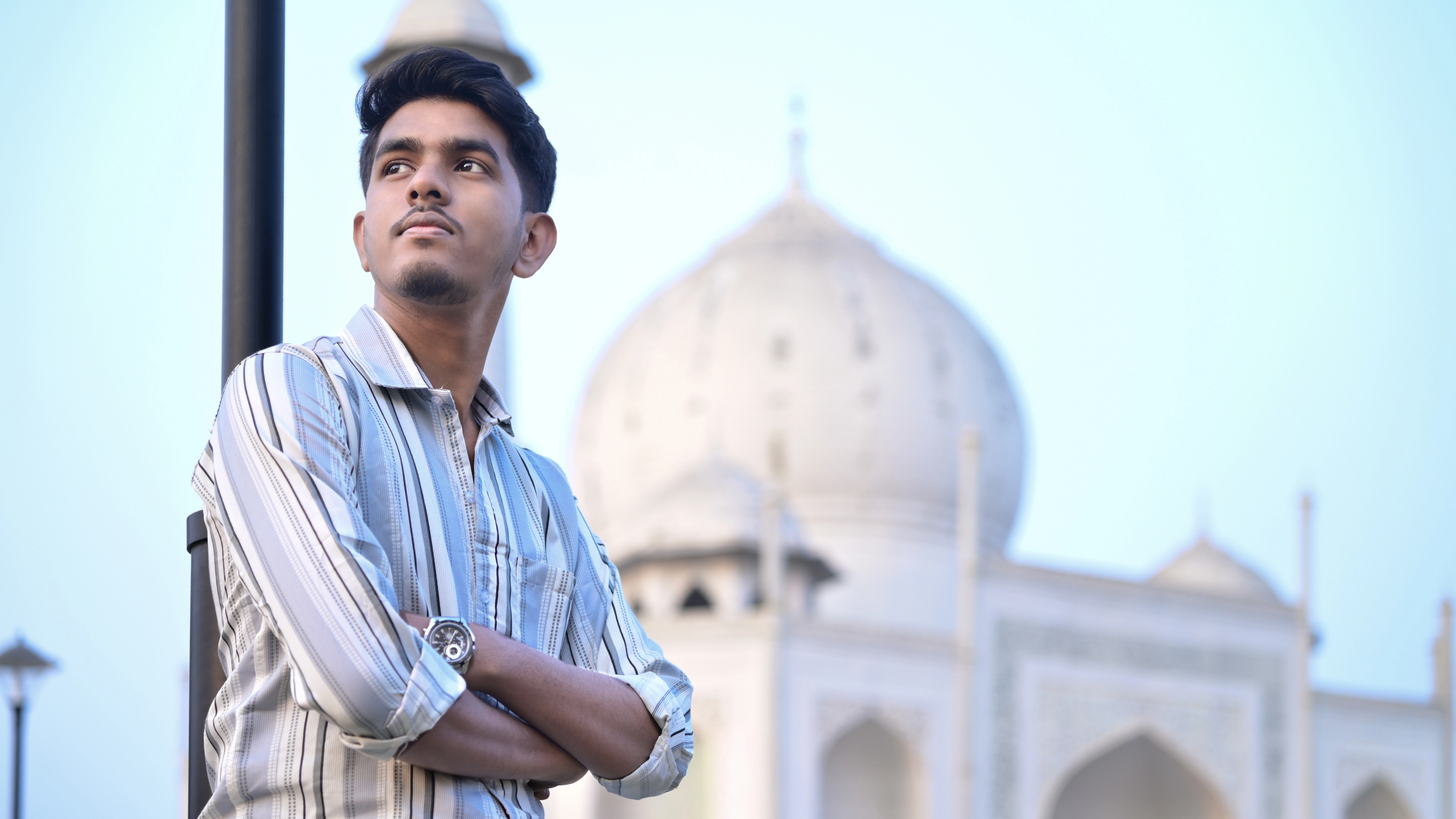 Suman Biswas, full width portrait